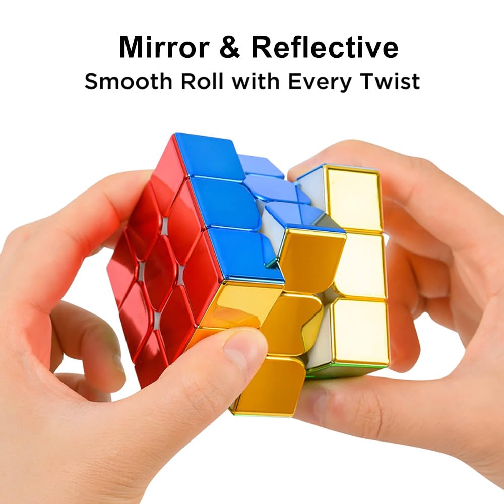 BroMoCube Cubo mágico magnético profesional de 3 x 3 x 3 x 3 cm, espejo brillante, regalo para adultos y niños