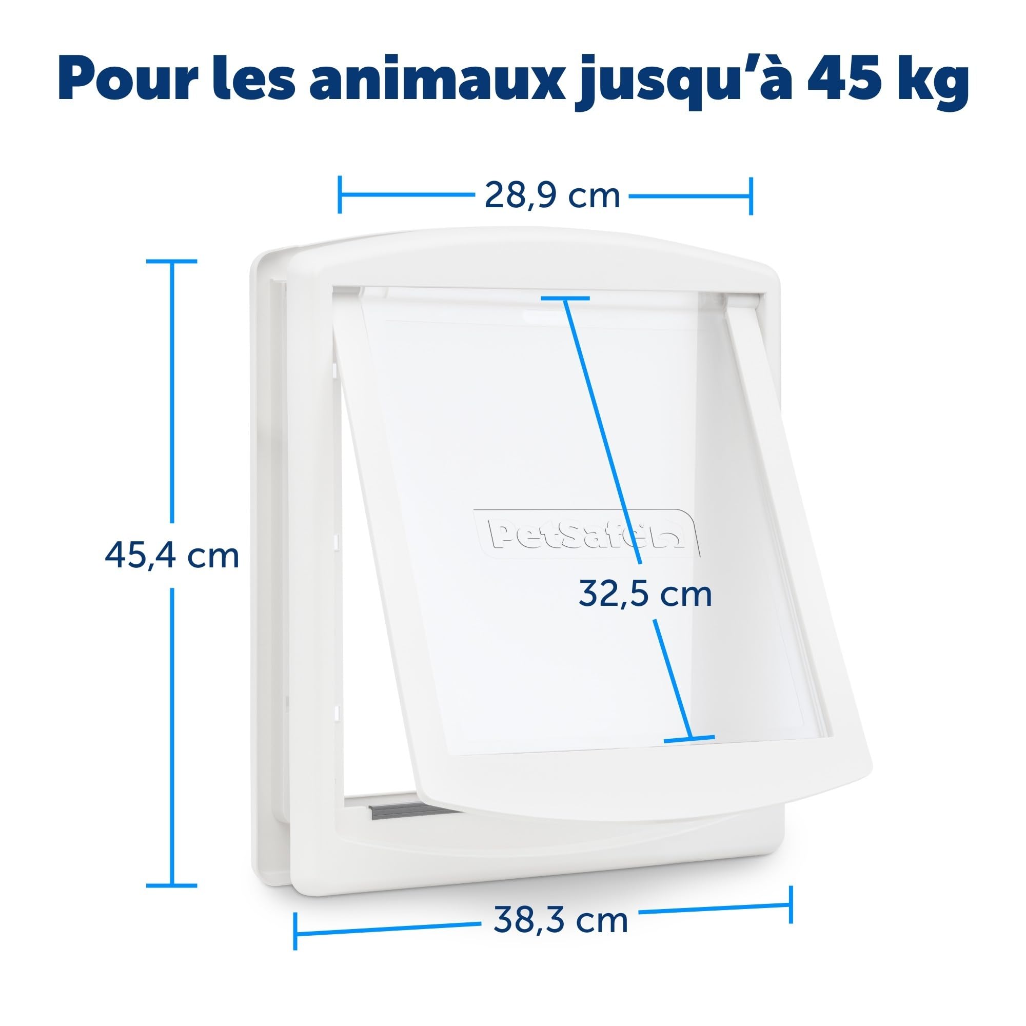 PetSafe – Chatière pour Chien et Chat Originale Staywell, 2 Voies d’accès – entrée et Sortie - Porte pour Animaux. Résistante, Rigide, Panneau de Fermeture Inclus – Blanc (L)