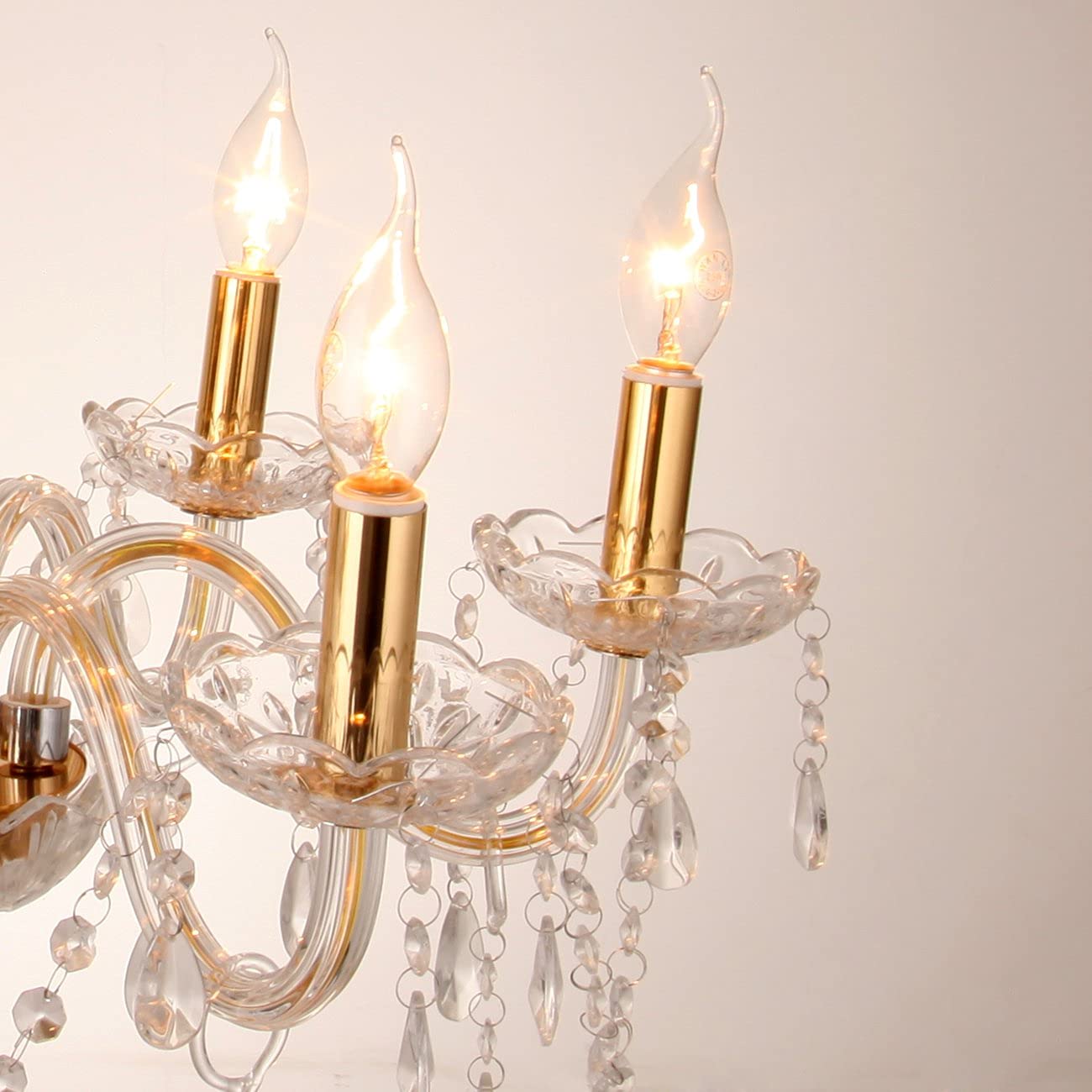 Ridgeyard Classico 6 Luci Pampille Lampadario Vetro K9 Cristallo Lampada Da Soffitto Lampada Apparecchio