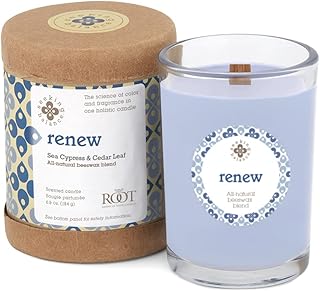 Root Candles Seeking Balance Spa Aromatherapy Candle, 6.5-Ounce, Renew: Sea Cypress & Cedar Leaf