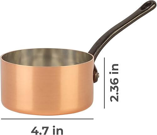 Miniatura 6 de Cuisine Romefort  Cacerola de cobre estañado y mango de hierro fundido  Cazuela tradicional de cobre sólido de Francia 3.1 cuartos