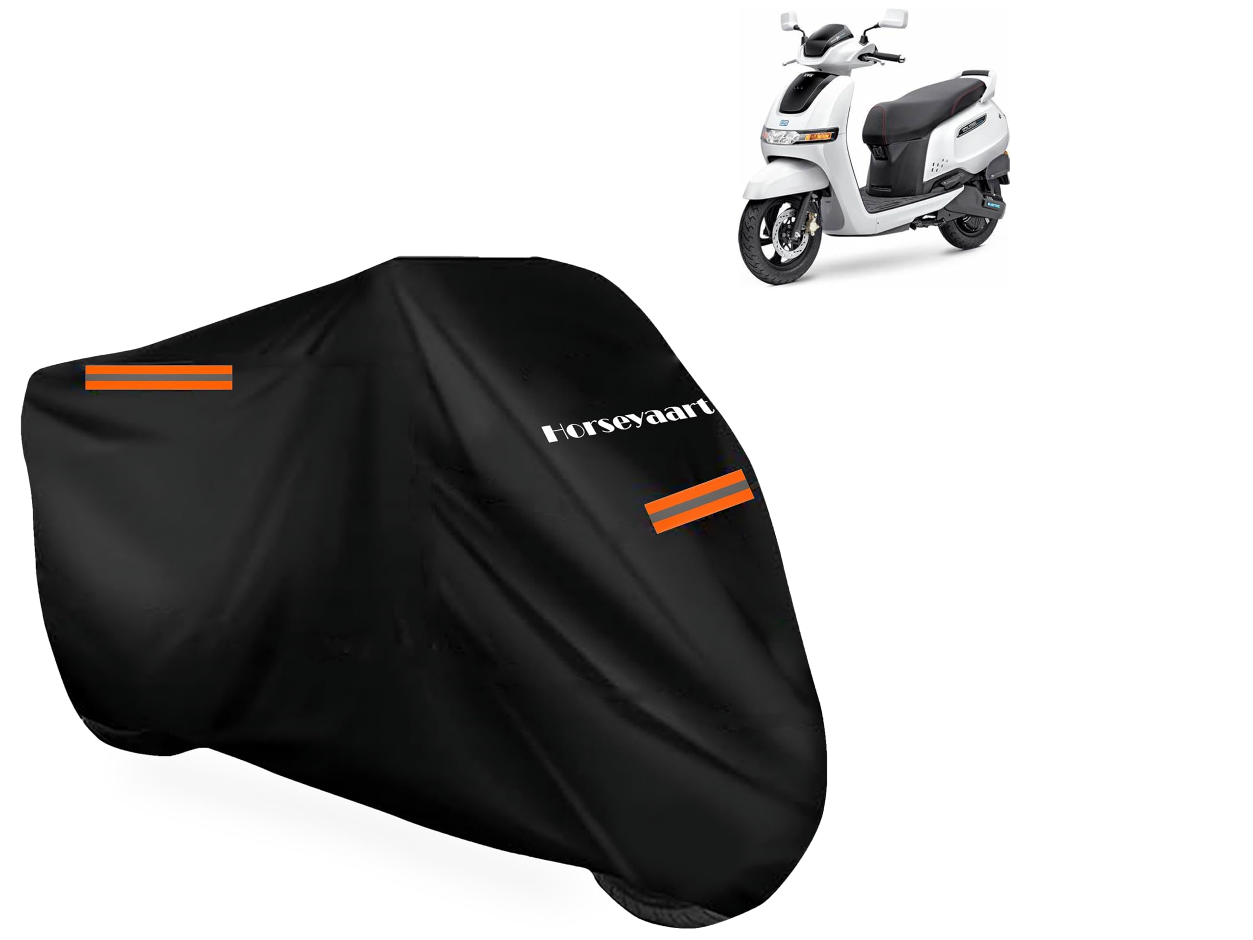 TVS iQube Bike Cover Waterproof - Two Wheeler Bike/Scooter/Scooty Body Cover - Dustproof - UV Protection (New Black)-image-15