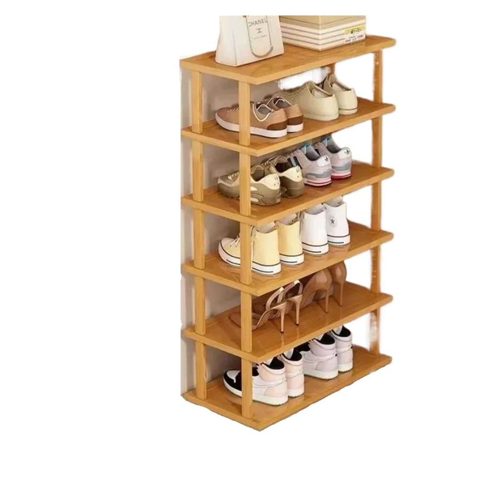 Schuhregal Schuhregal, tragbares, platzsparende Türablagen, mehrstöckiges Aufbewahrungssystem, einfaches Balkon-Organizer-Regal(48 * 23 * 91cm)