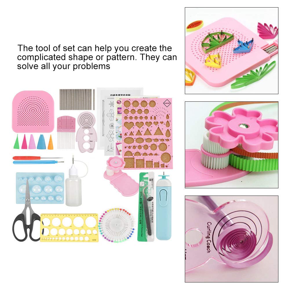 Kit Quilling Complet 24 Pièces - Bandes De Papier Et Outils Pour Débutants - Création De Paperolles