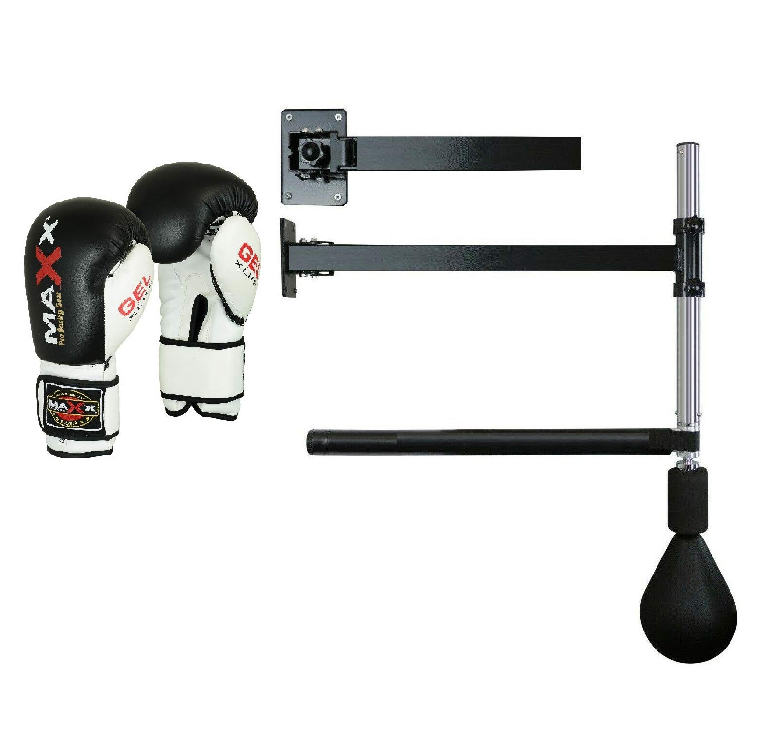 Maxx Wall Rotating Spar Bars Boxing Punch bar Reflex Punching Ball With Rotating Bar (With 14oz Glove)