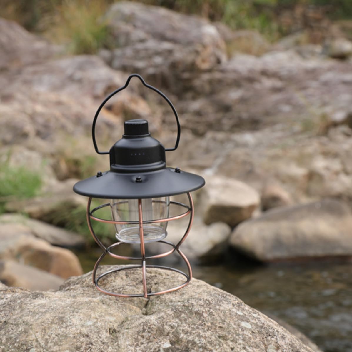 Lanterna da Campeggio Retrò Ricaricabile Type-c, Portatile LED