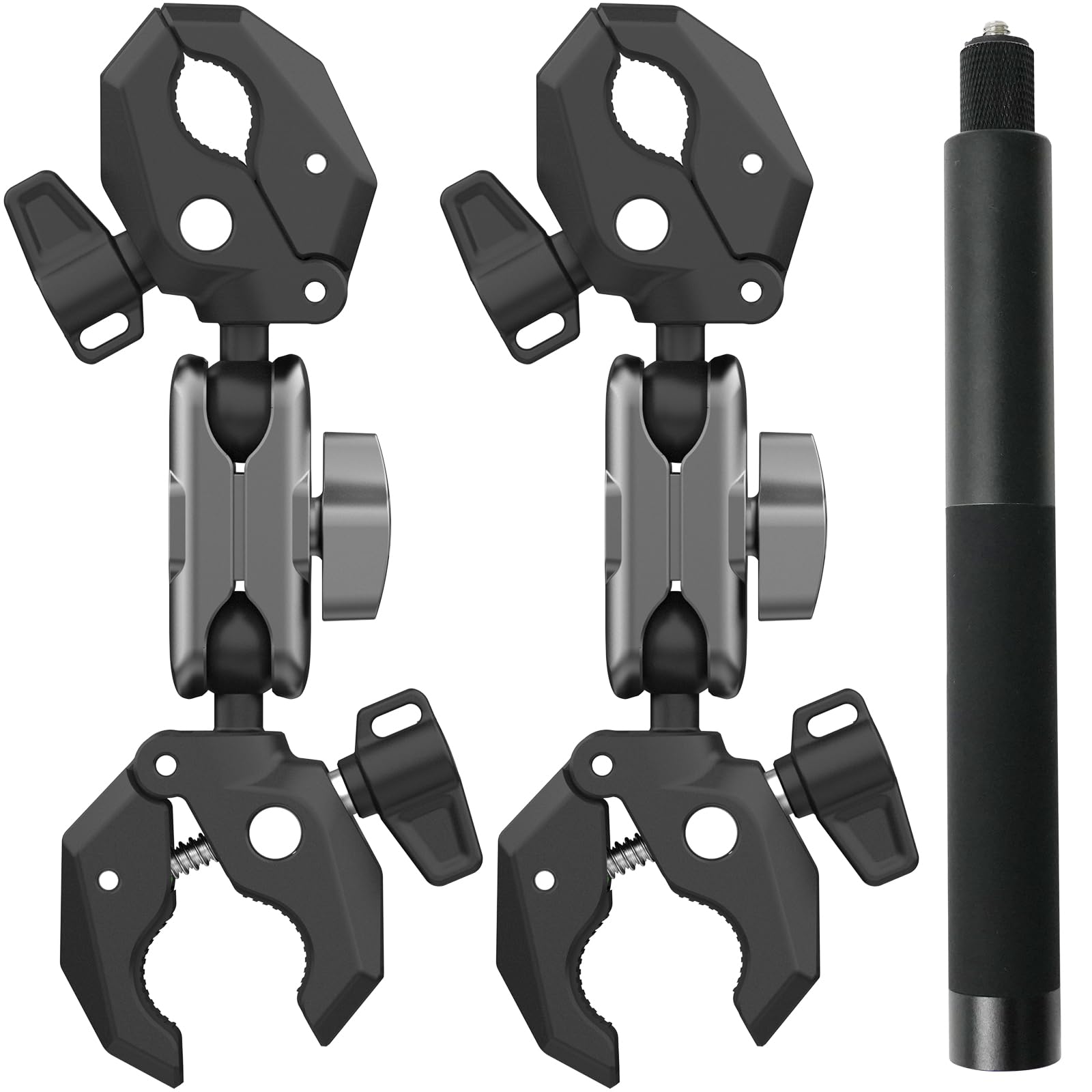 Motorcycle Bundle Kit Bike Handlebar Mount for Insta360 X5 X4 X3 Go 3S Ultra DJI Osmo 360 Nano Pocket 4 3 w 100cm Invisible Selfie Stick, Pole Clamp for Bicycle Seat Rail Tail Pipe Accessories