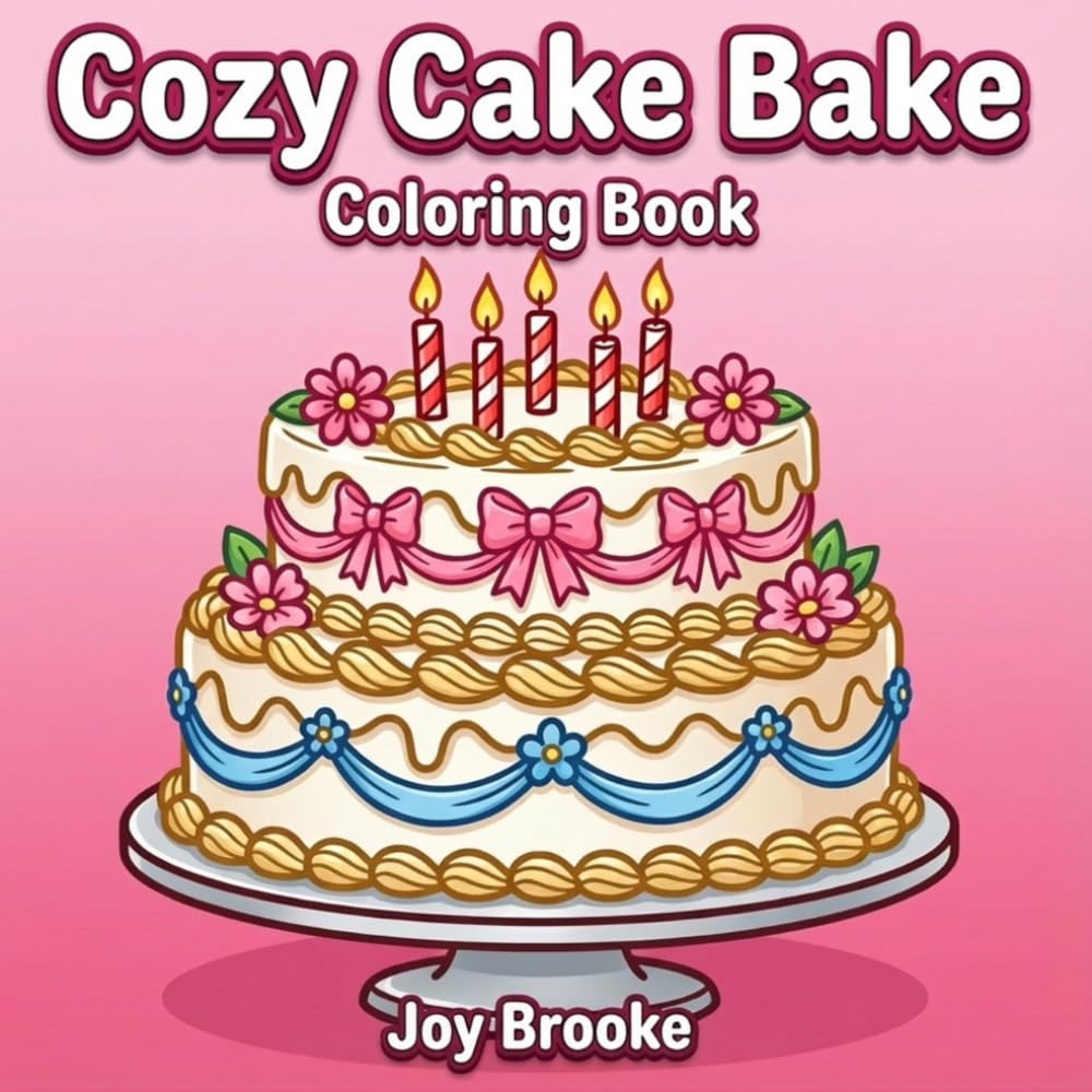Cozy Cake Bake Coloring Book: For Teens and Adults • Birthdays, Weddings & Cozy Celebrations (Joy Brooke Coloring)