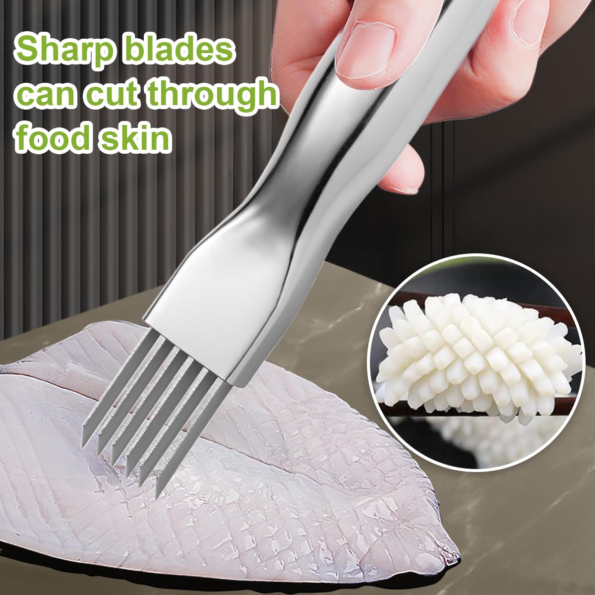 Coltello Tritatutto Per Cipolle E Verdure - 6 Lame Acciaio Inox