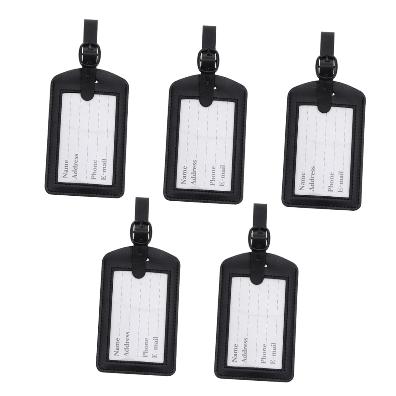 10pezzi Etichette Luggage Pu Per Viaggi Targhette Bagaglio Identificabili Design Resistente e Pratico Accessori Per Valigie Nero