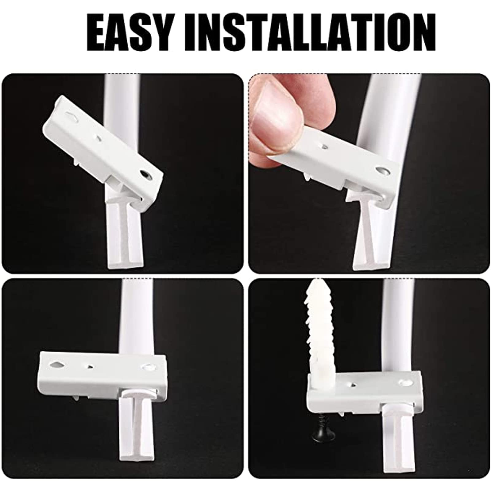 Binario per tenda scorrevole flessibile, montaggio a soffitto/parete, in alluminio, resistente, per doccia, balcone, hotel, camper, finestra a golfo, pieghevole e facile da installare (montaggio a