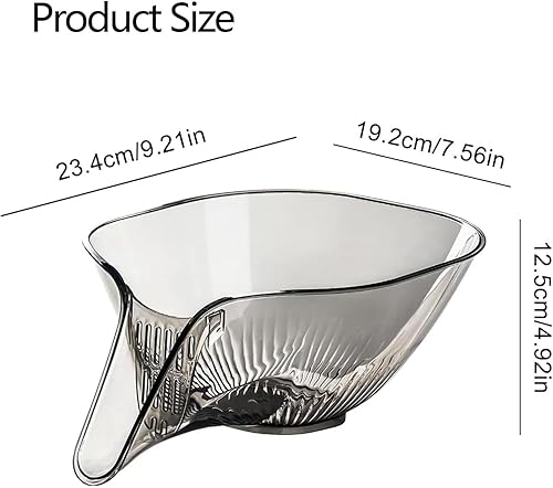 Miniatura 8 de Embudo de drenaje  Cesta de drenaje resistente a altas temperaturas, cesta de plástico con embudo para lavar verduras, frutas, ensaladas (gris