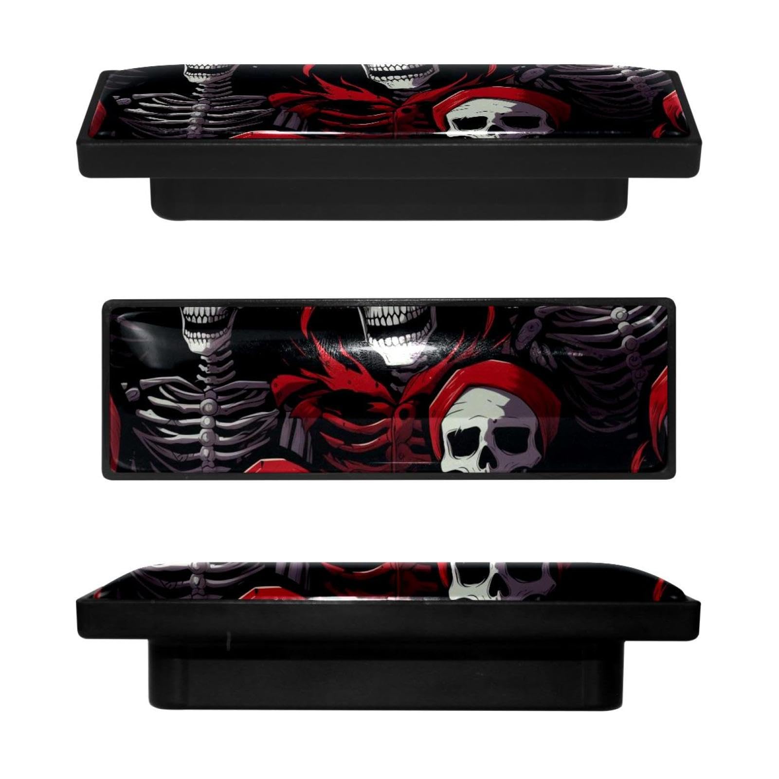 Bouton de placard de cuisine design rectangulaire style galerie d'art tête de mort x4