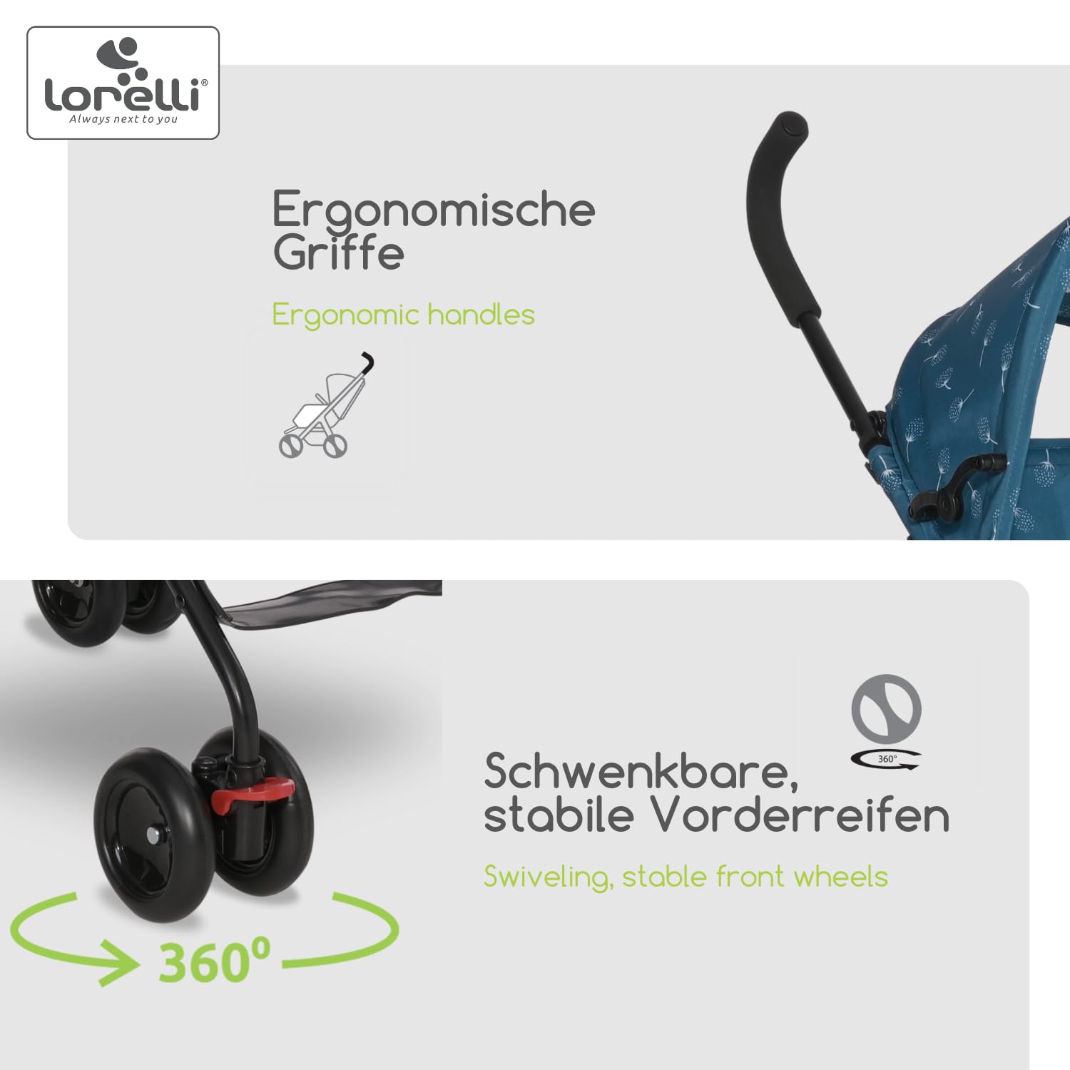 Lorelli Ultra Leichter Buggy Kinderwagen Vaya - nur 4,7kg - Kompakter Sportsitz bis 15kg, Sitzbuggy mit 5-Punkt-Gurt, faltbarem Verdeck und ergonomischen Griffen, klappbarer Reisekinderwagen, blau