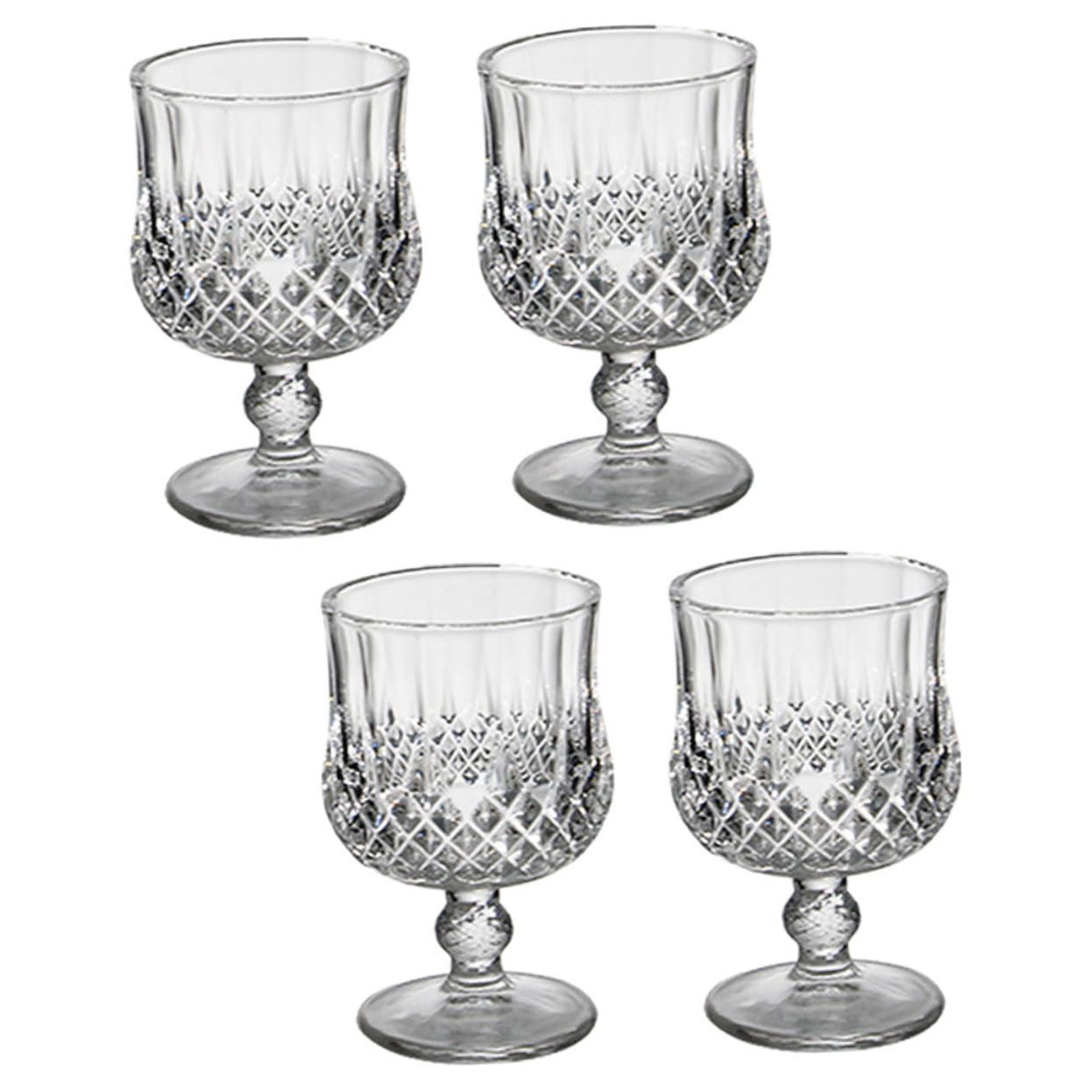 Diamant Weingläser 4 Stück aus Glas für Zuhause und Hotel