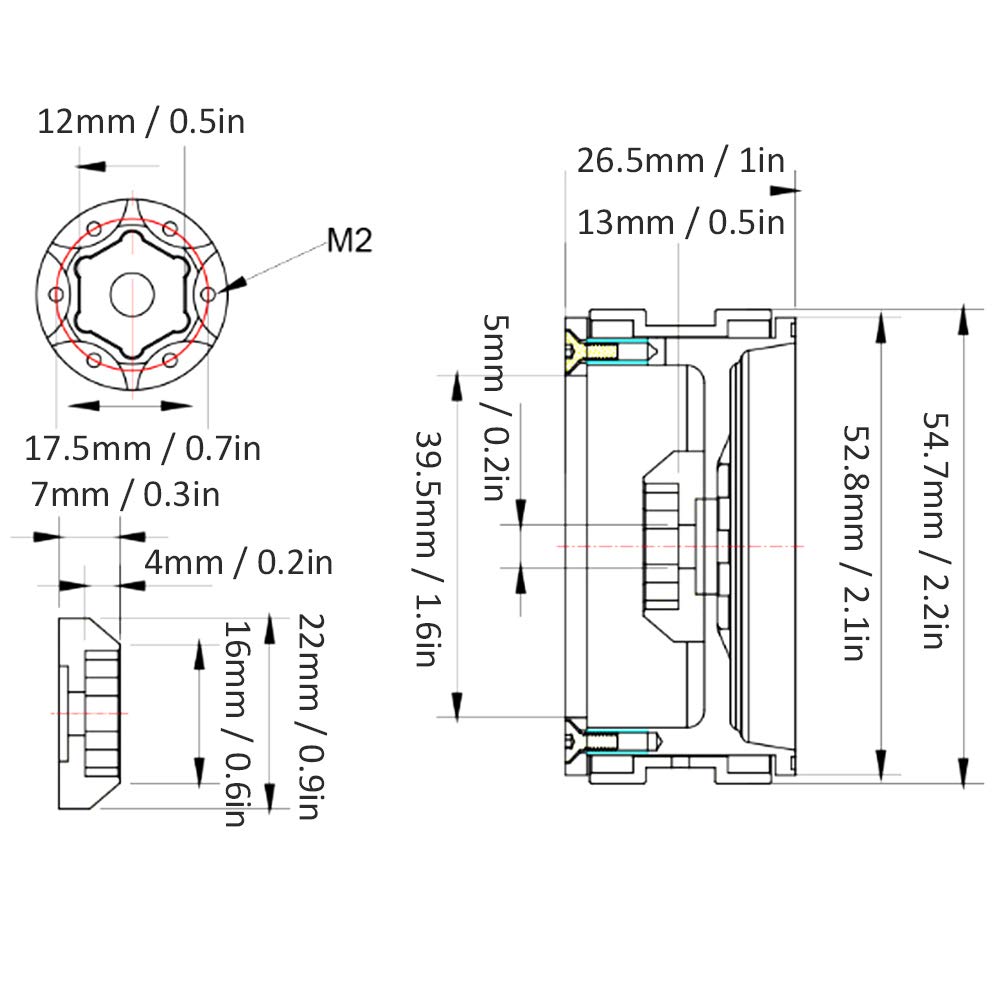 1/10 opona RC, 4 szt. 1,9 cala gumowa opona obręczy, czarna nadmuchiwana opona gąsienicowa Upgrade części zamienne Zdalna opona Akcesoria do opon samochodowych do osiowych 1/10 RC Crawler 118mm A