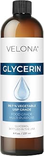 velona Glycerin Vegetable USP Grade 8 fl oz | 100% Pure and Natural Carrier Oil | Hair and Face Moisturizer for Dry Skin, Bubble Bath, Glycerin Soap, Soap Base | Use Today - Enjoy Results