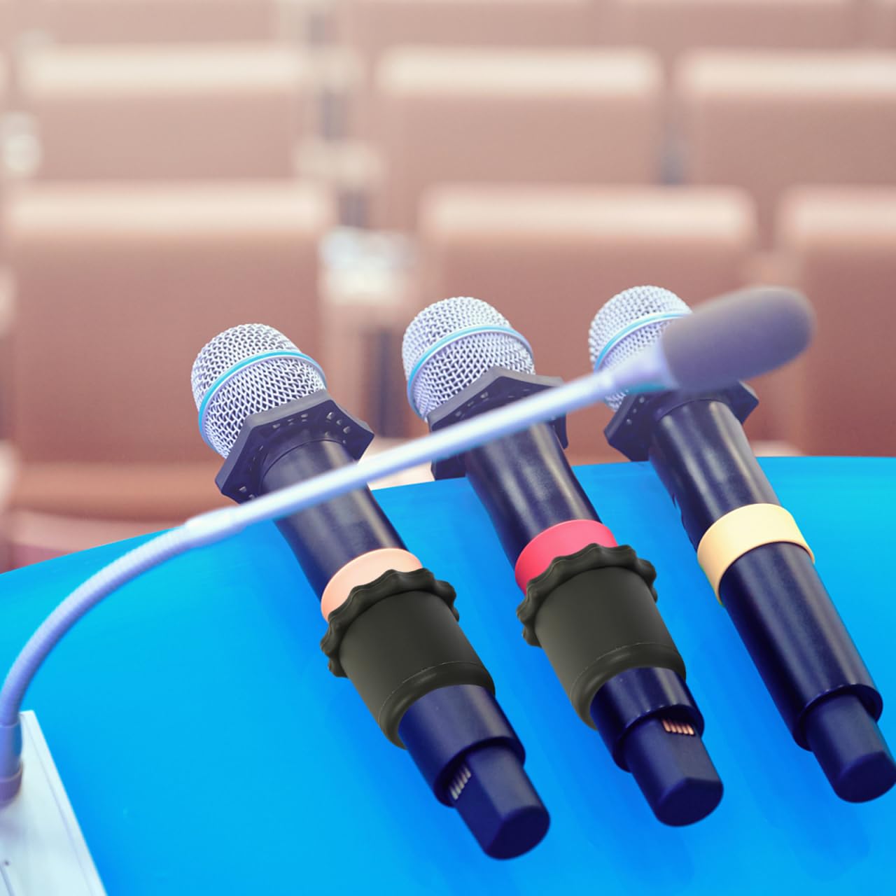 Vaguelly Silicone Microphone Bottom Rod Sleeve 6Pcs Non-Slip Anti Rolling Cover Handheld Mic Holder for Studio Bars Stages Ktv - Image 4