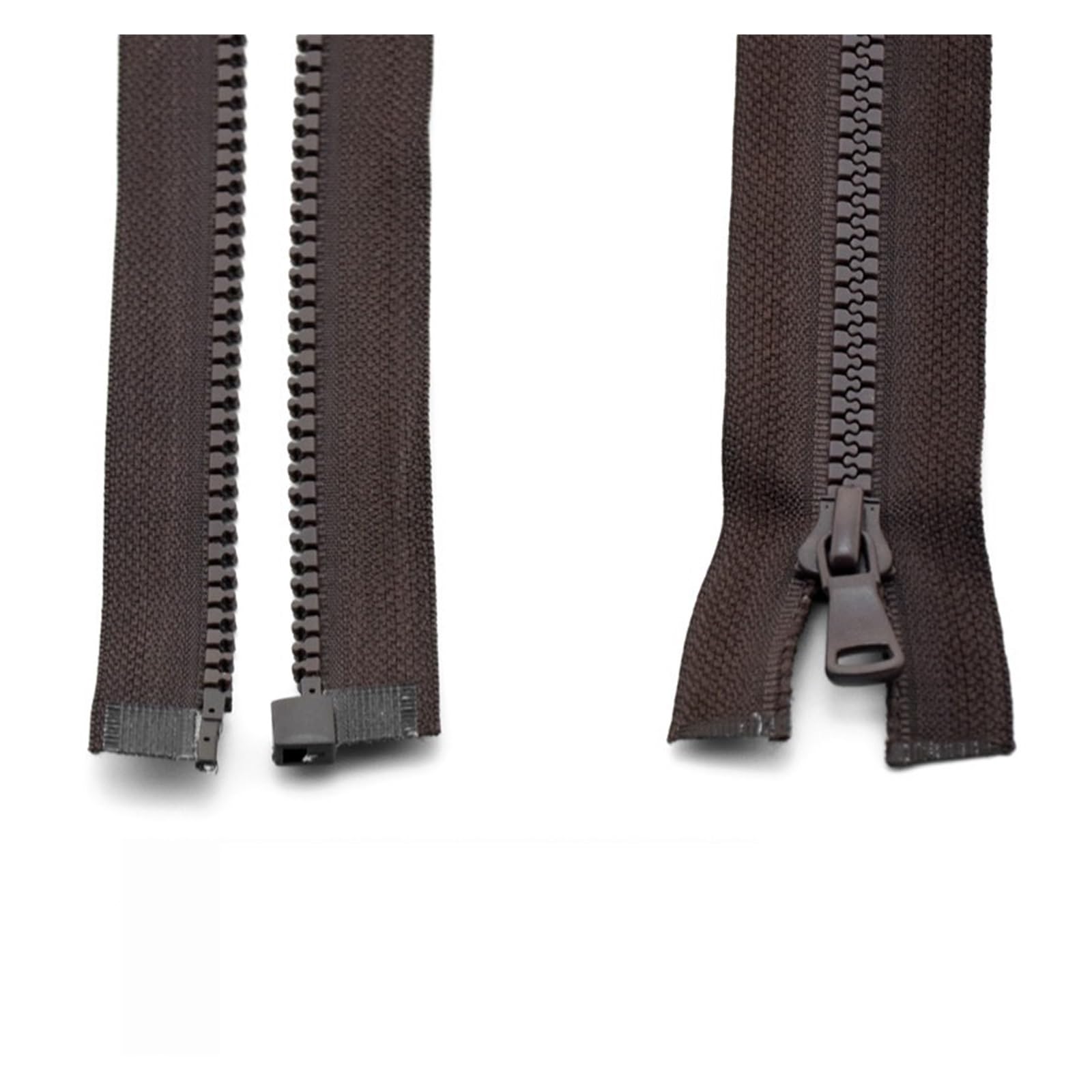 Zip 3 pcs 5# 30/40/55/60/70/80/90 cm Resin Zipper Open-End Auto Lock Plastic Zippers for Sewing Clothing Bag Clothes (Color : Coffee, Size : 60CM_5#)