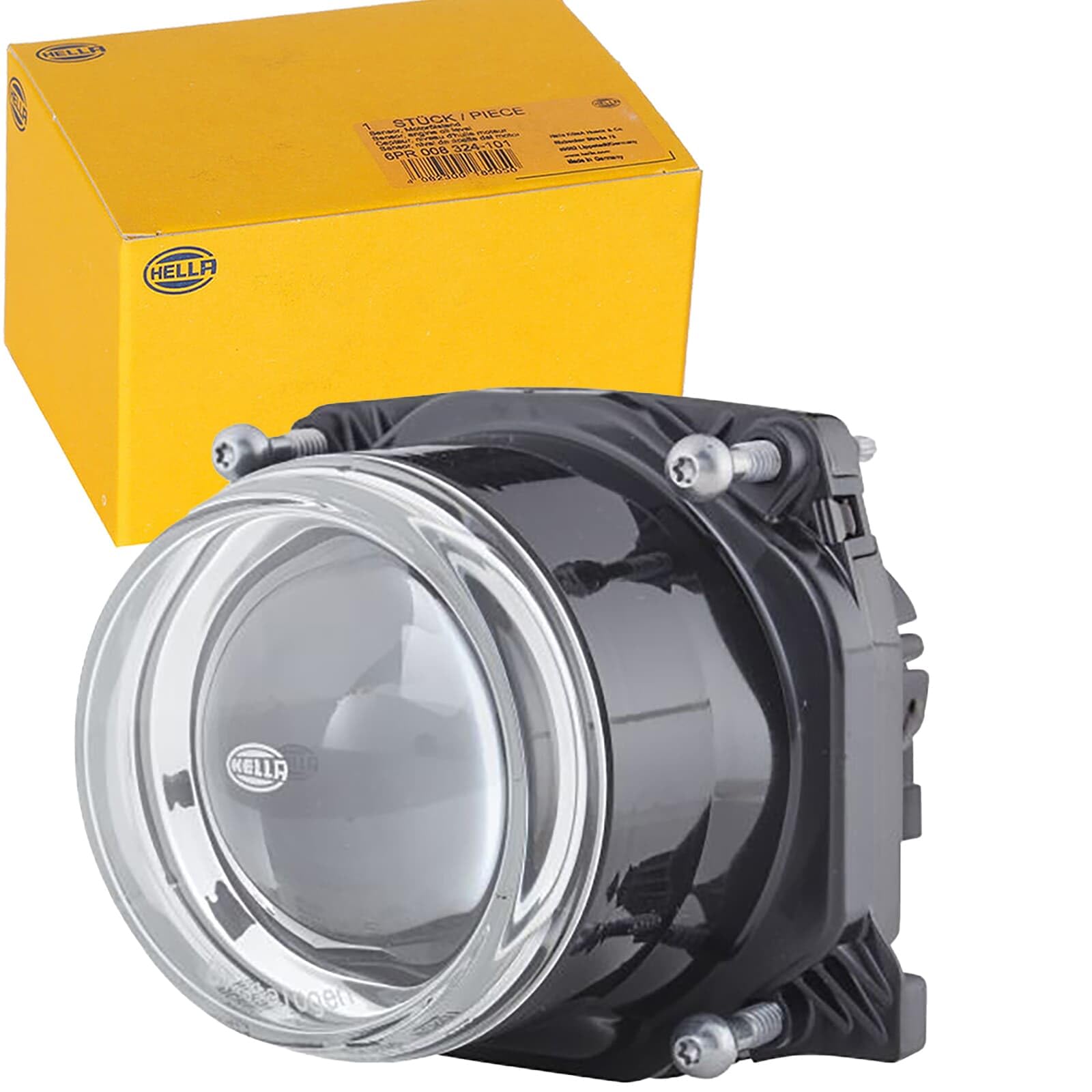 HELLA 1LL 009 998-011 DE/FF/Halogen-Hauptscheinwerfer - 90mm Performance - 12V - rund - Einbau - gehärtete Streuscheibe - Stecker: AMP - vorne links/vorne rechts