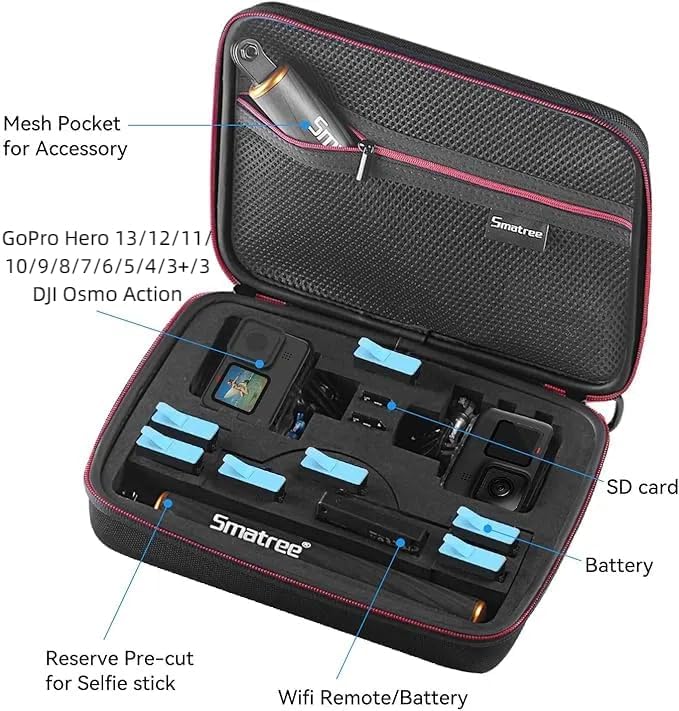 Smacase Carrying Case Compatible for GoPro Hero 13/12/11/10/9/8/7/6/5/4/3+/3/ GoPro 2018(Cameras and Accessories NOT included)