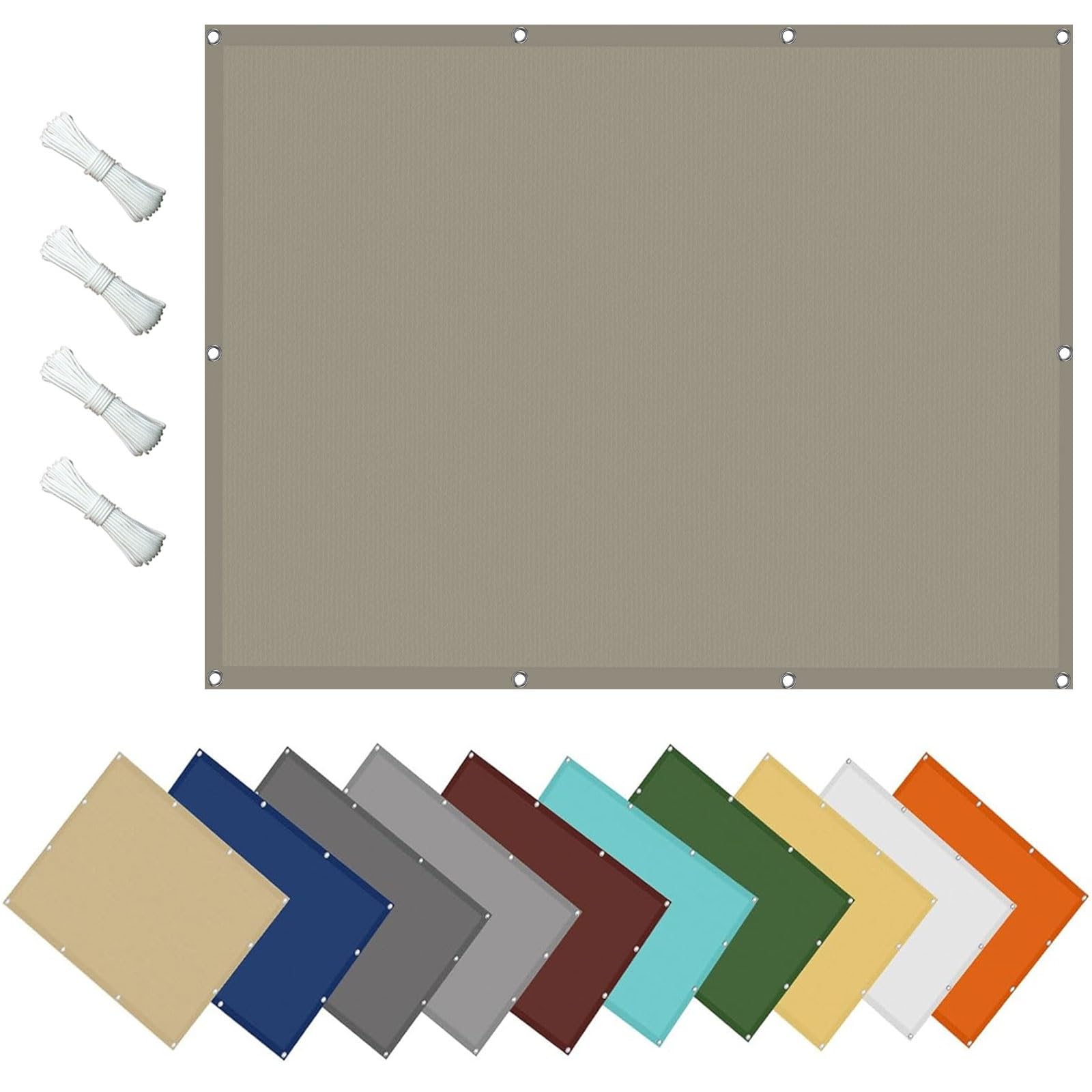 KLGFBDC Waterproof6 x 6.5m Durable Canopy Awning for Camping Patio and Garden WeatherResistant Shade with Grommets for Balcony and Deck Khaki
