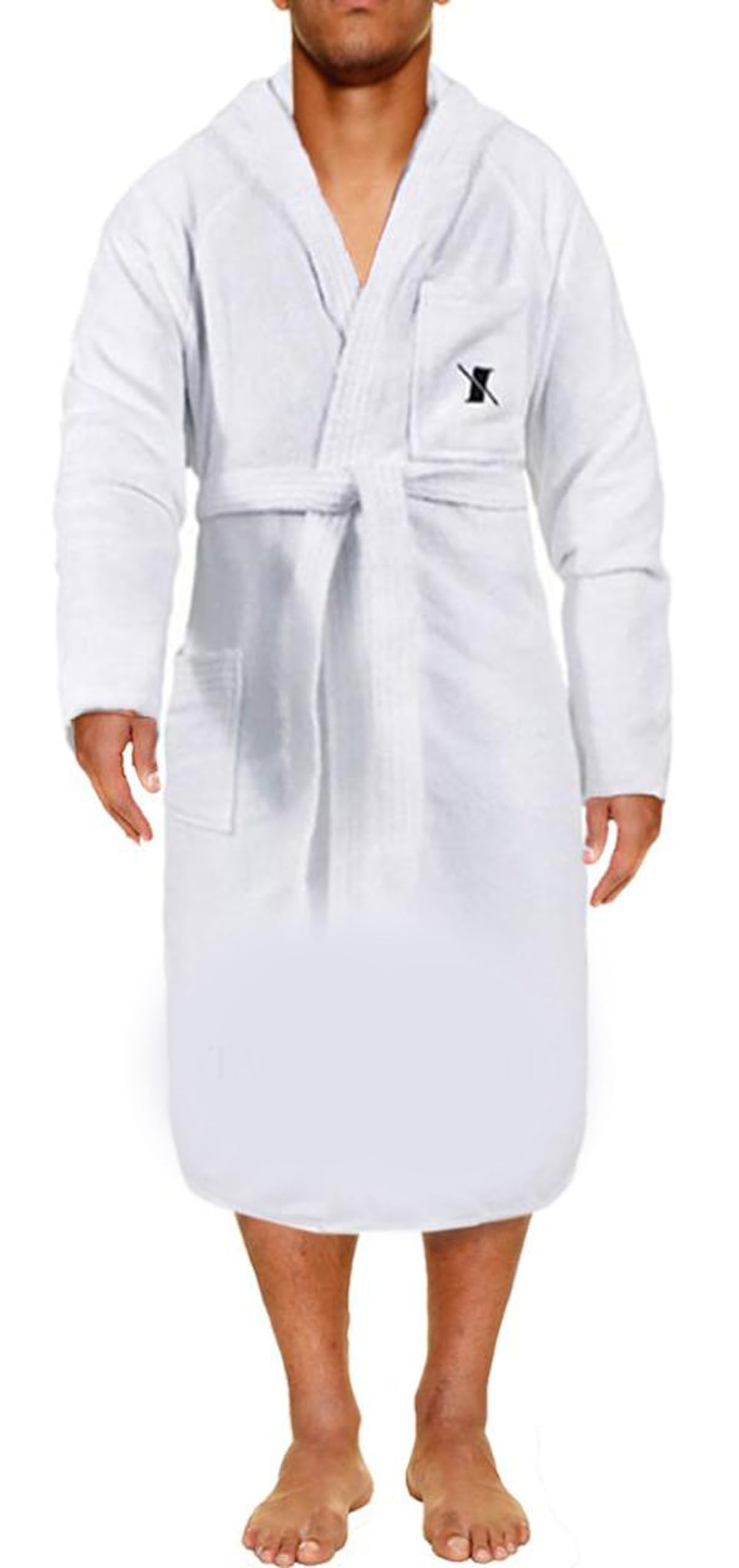accappatoio spugna di cotone taglie forti uomo donna (8XL, Bianco)