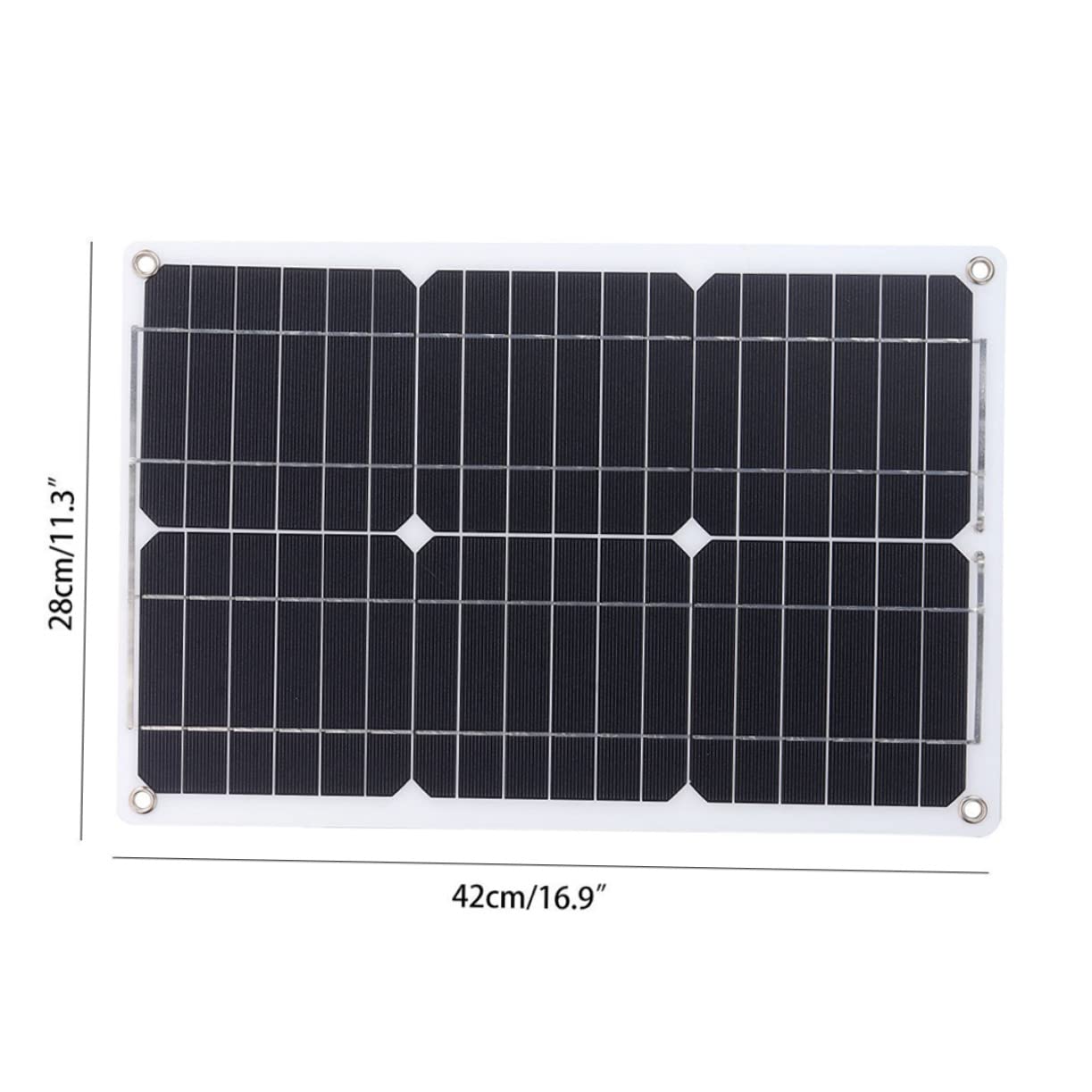 ibasenice Cargador Solar Kit De Panel Solar Para Autocaravanas Panel Portátil Dc Con Doble Puerto Usb De Energía Para Camping Barcos y