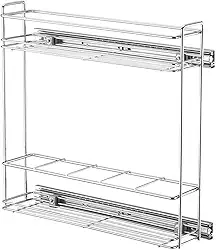 Porta Tempero Aramado Deslizante para Armário Cozinha 44,5x12x37,5cm Aço Cromado