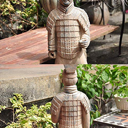 Liushi Garden Statue Rustic Terracotta Warriors And Horses Decorations Home Garden Garden Villa Outdoor Garden Figurine Statues 20X56Cm For Lawn Garden Decoration (Color : Brown, Size : 20X56Cm) #TOP1