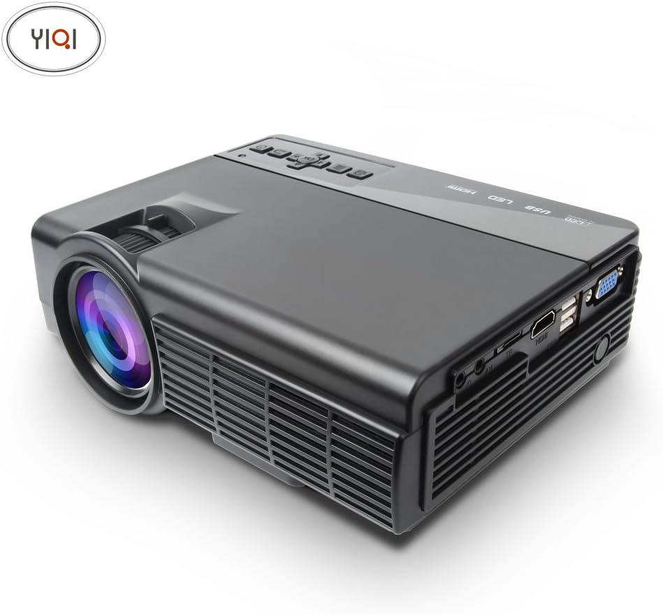 CPX Q5 LCD Home Theater Projector, Mini Smart Video Projector 1080P Built-in Android Wi-Fi Bluetooth, 1200 Lumens Max 150" Screen Ideal for IOS/Android/Laptop/iPad/USB flash driver/PC devices（Black）