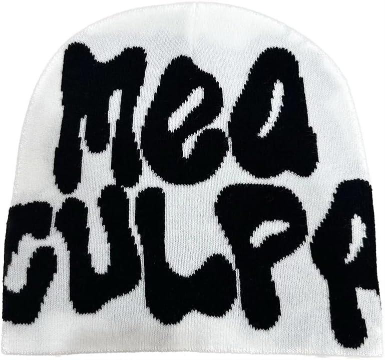 Unisex Y2K Beanie Knit Hat Graphic Letter Bonnet Y2ks Accessories
