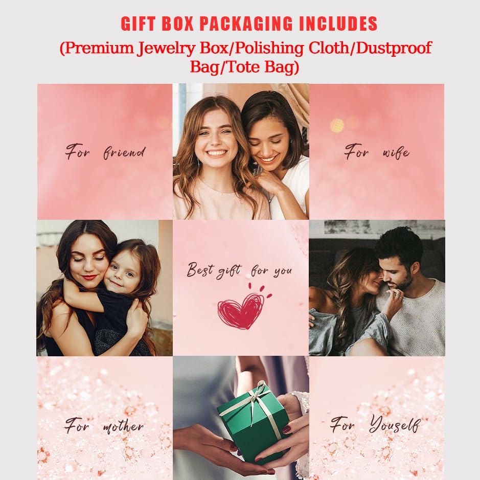 14K White Gold over S925 Sterling Silver 1-2ct Diamond Necklace for Women, Round Cut Diamond, Jewelry Gift for Her on Mother's Day - Image 8