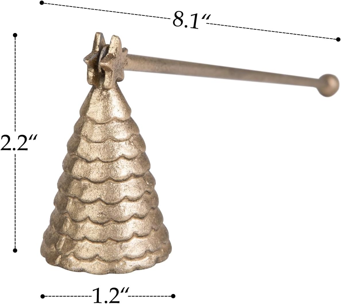 NIKKY HOME Vintage Candle Snuffer, Christmas Tree Shape Candle Extinguisher | Decorative Metal Candle Snuffers with Long Handle Candles Accessories Gift for Candle Lovers