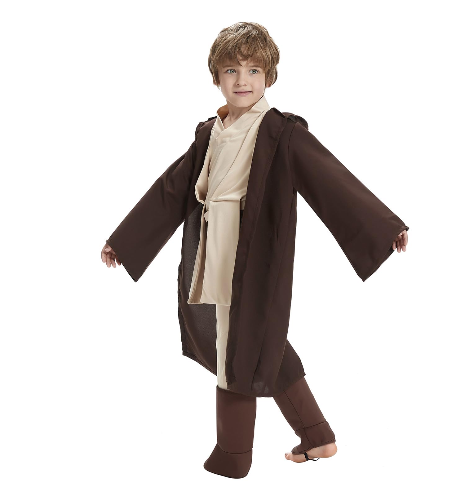 Kinder Mittelalter Ritter Kostüm Cosplay Uniform für Halloween Karneval | Schwarzes Komplett-Set bestehend aus Tunika, Hose, Gürtel und Kapuzenumhang für Kinder
