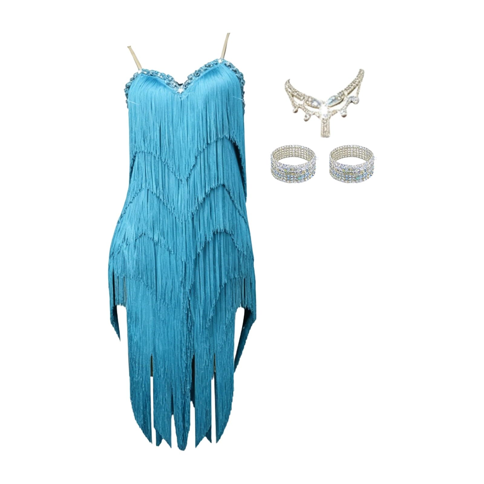 Profesjonalne Sukienki Do Tańca Latynoskiego Z Dekoltem W Kształcie Litery V Dla Kobiet Deco Fringe Dance Party Dress Sukienka Do Tańca Latynoskiego