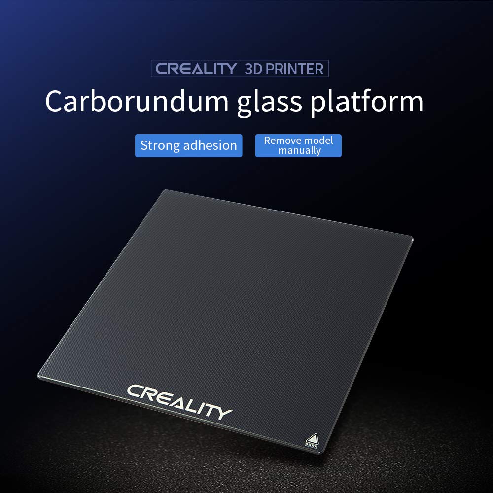 Creality Verbesserte 3D-Drucker-Plattform, gehärtetes Glas, Bett mit 4 Binder-Clips, 310x320x4 mm, CR-10S Pro V2/CR-10S Pro/CR-10S/CR-X/Ender 3 Max verbesserte Bauplatte Druckfläche