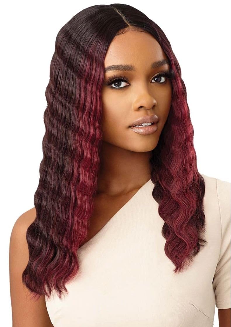 Outre Lace Front Natural Baby Hairs HD Transparent Lace Crimp Wave Style LUCY (1B), 1B Off Black - Image 3