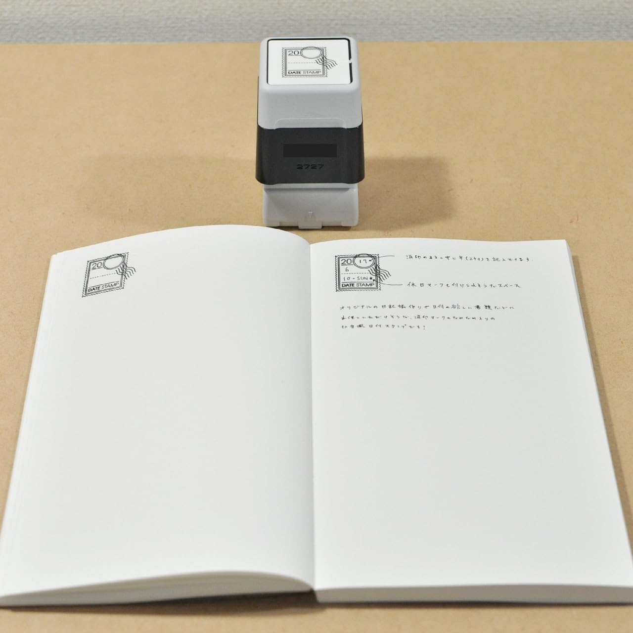 Amazon.co.jp: 消印のついた切手風の日付 スタンプ 青色インク 日記