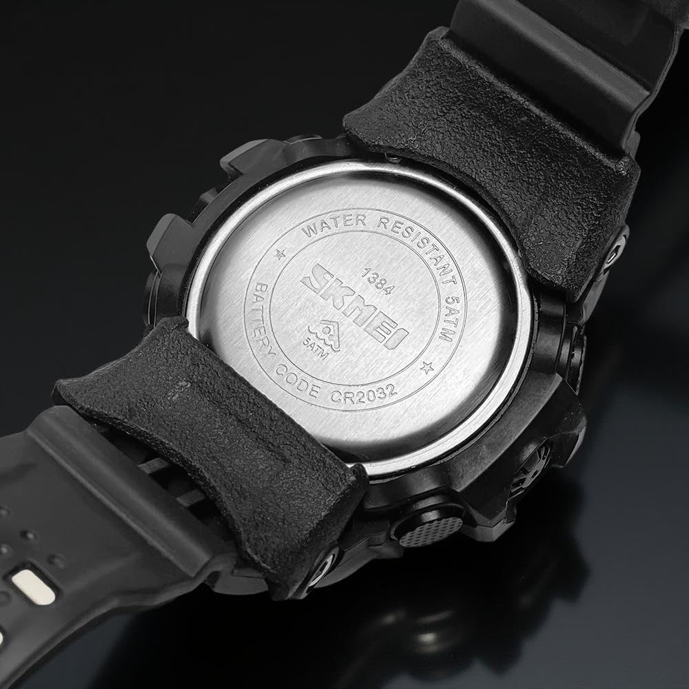 SKMEI Herren Digital Sportuhr Große Zahlen wasserdichte Stoppuhr Countdown LED Military Armbanduhren für Männer