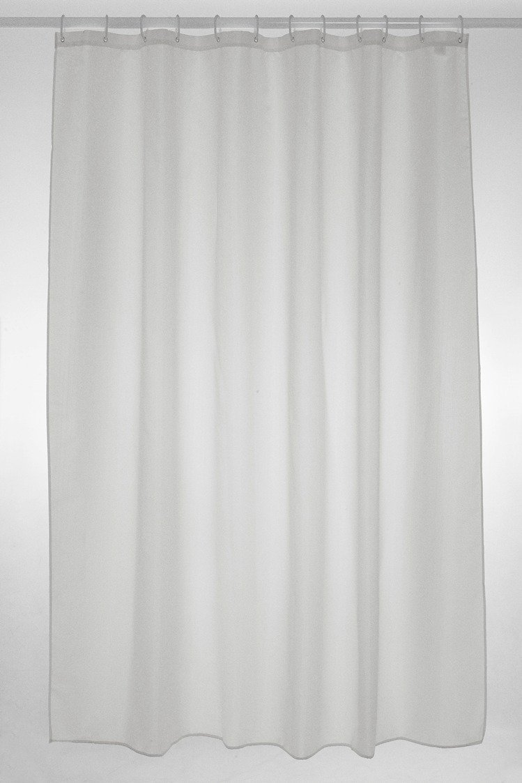 Blue Canyon Extra Long Shower Curtains | 100% Polyester Shower Curtain | Anti-Bacterial Surface Treatment | Water Repellent| Weighted Hem | 180 X 200cm | 12 Reinforced Eyelets with Hooks (White)