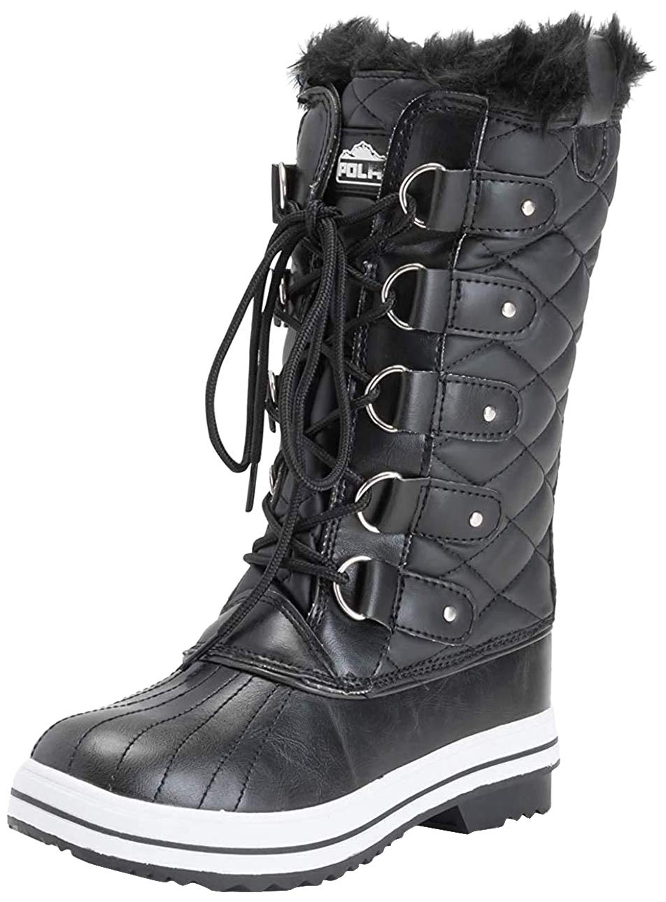 Polar Botas de nieve para mujer, acolchadas, altas, impermeables, cálidas, para el invierno y la lluvia, color, talla 40 EU
