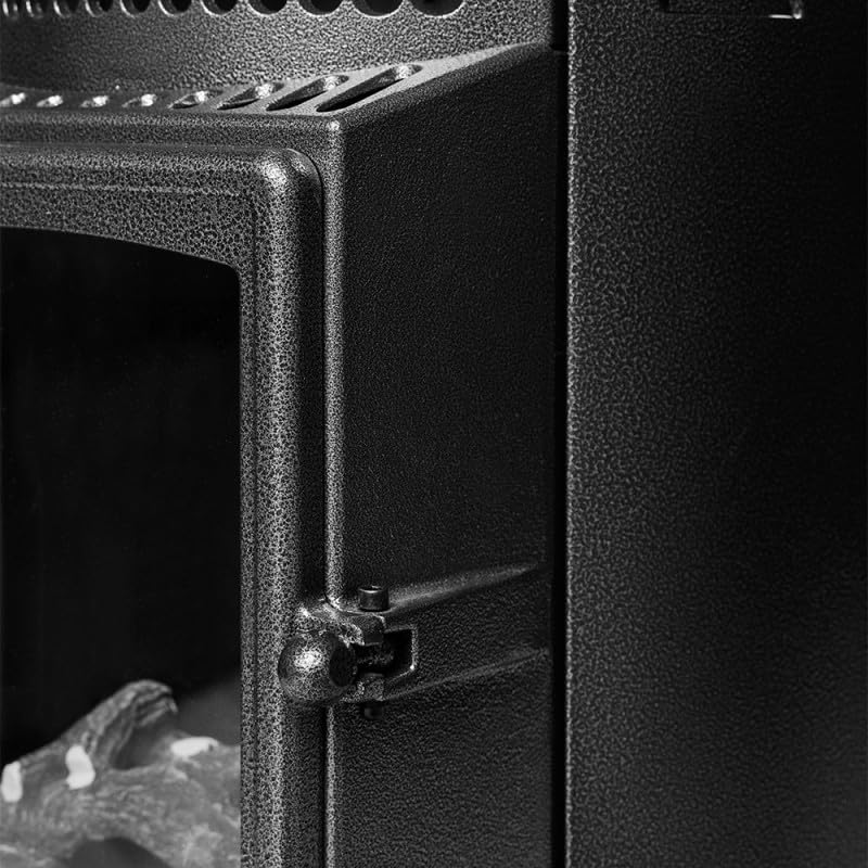 FAVEX - Chauffage d'appoint à gaz Belfort - Prêt à l'emploi livré avec tuyau et détendeur - Infrableu effet feu de cheminée - 6 puissances de chauffe Thermostat - Jusqu'à 40 m² - Noir
