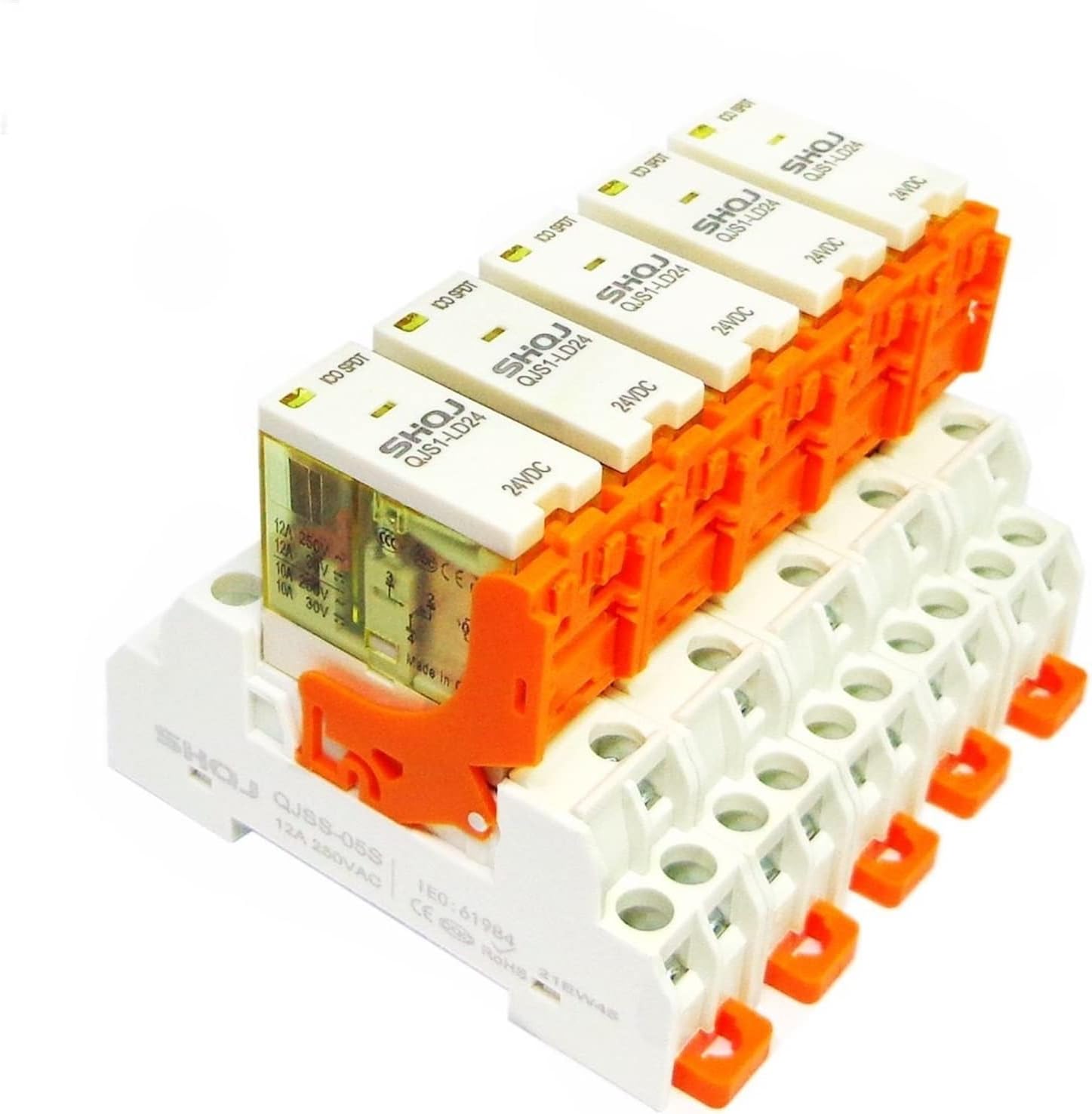 10PCS/Box SHQJ Power Relay QJS1 QJS2 12VDC 24VDC 110VAC 230VAC 1Set or 2 Set Intermediate 1CO 12A 2CO 8A(QJS2-LD24 2CO 8PIN)