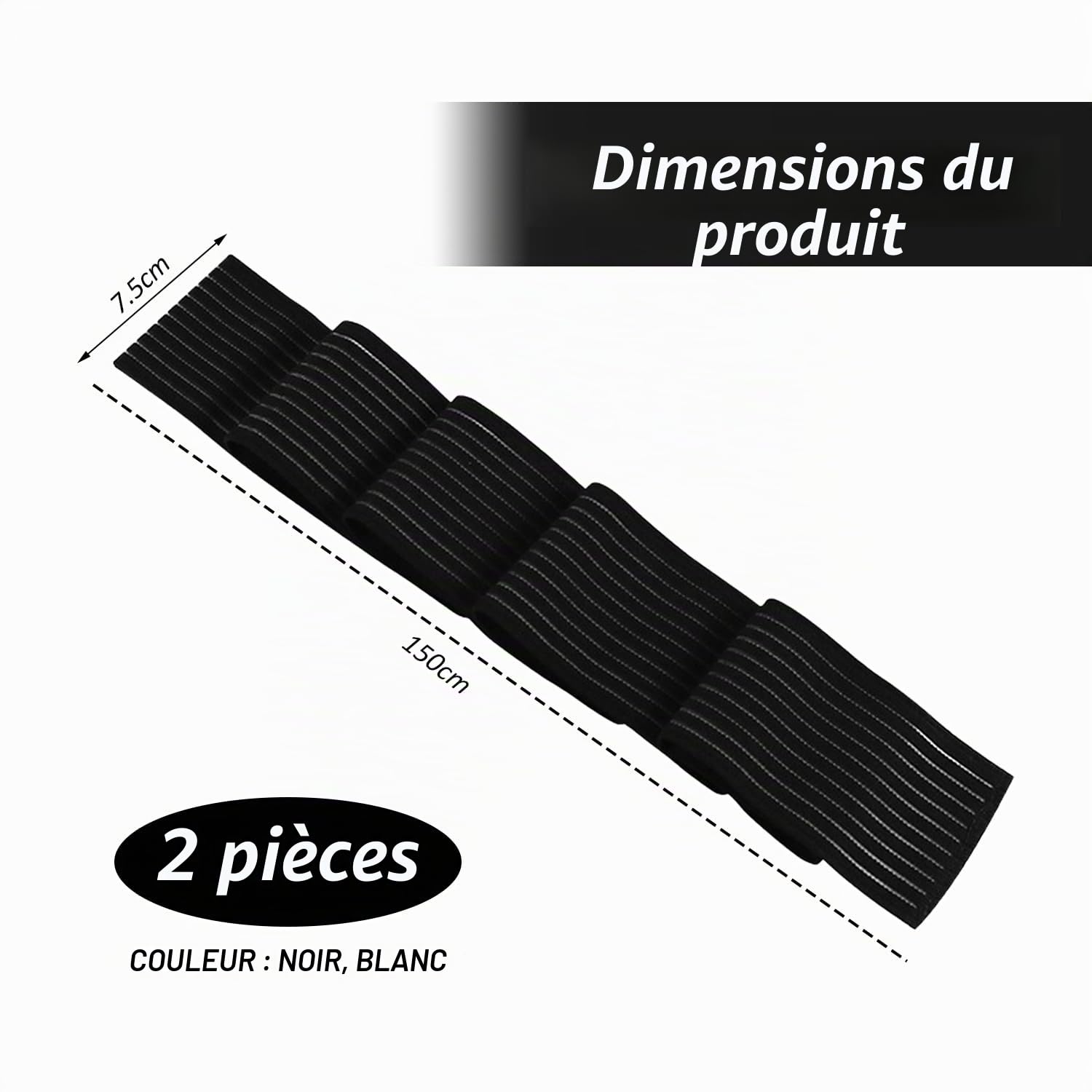2 Parties De Bandes De Poitrine, Sangles De Stabilité Du Sein, Bandes De Sein Pour Femmes, Ligaments De Compression Mammaire, Soutien-Gorge De Sport Réglable (Noir, Blanc).