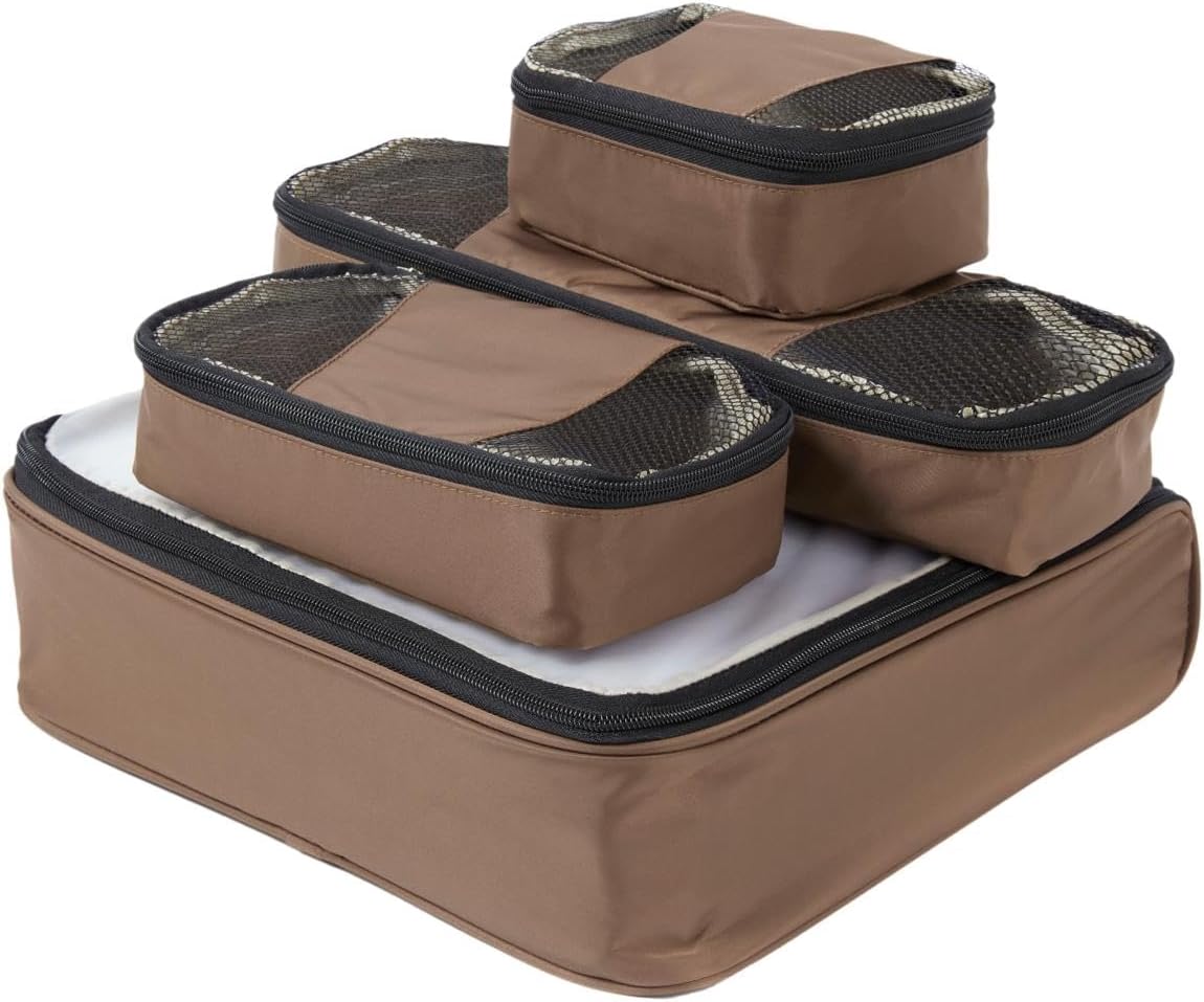 Samantha Brown 4-piece Slim Line Packing Cubes Set (Black), Multi