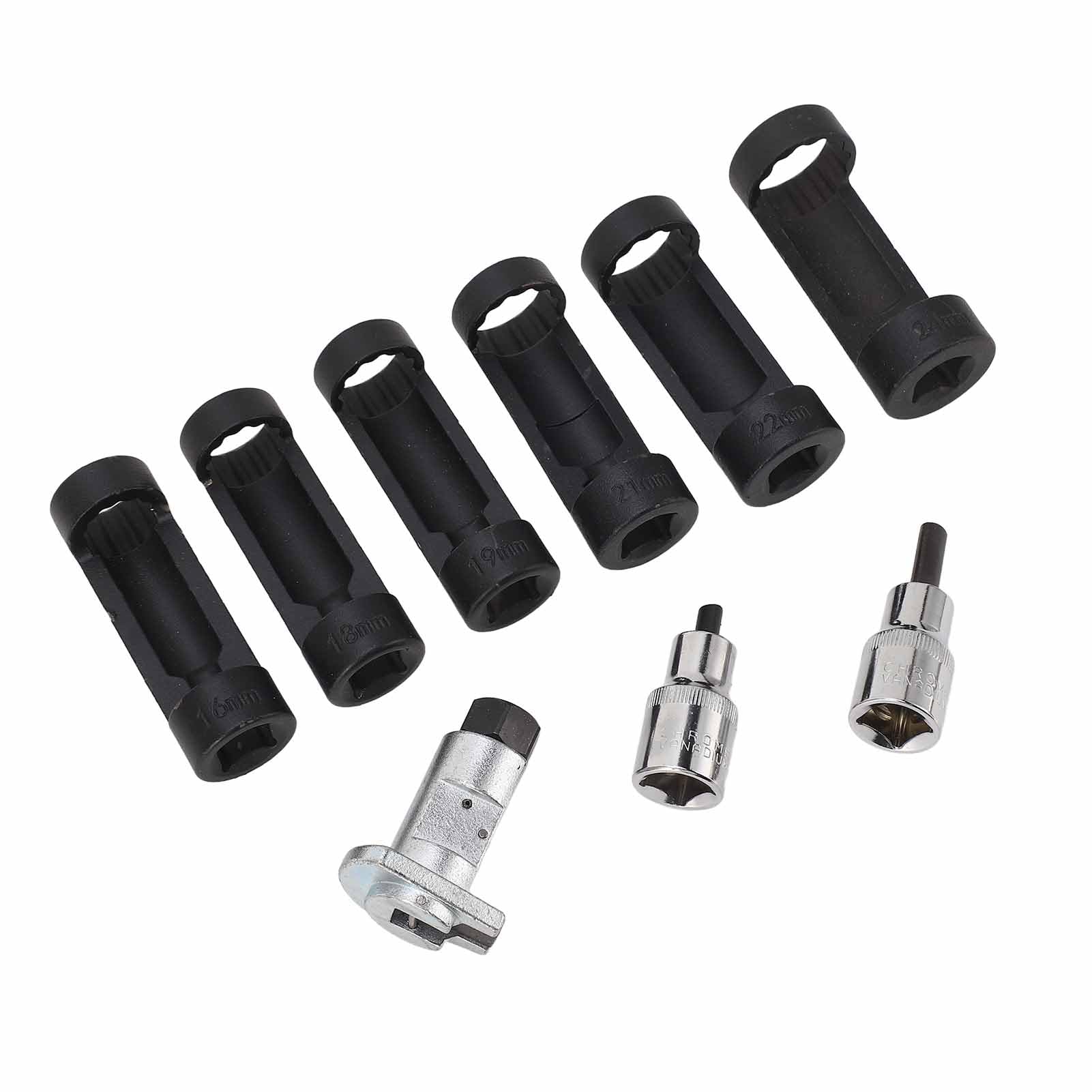 Zestaw nasadek do nakrętek rozpórek 12-punktowych Klanata – 6 szt. 16 mm, 18 mm, 19 mm, 21 mm, 22 mm, 24 mm Uniwersalny zestaw narzędzi motoryzacyjnych do łatwego demontażu