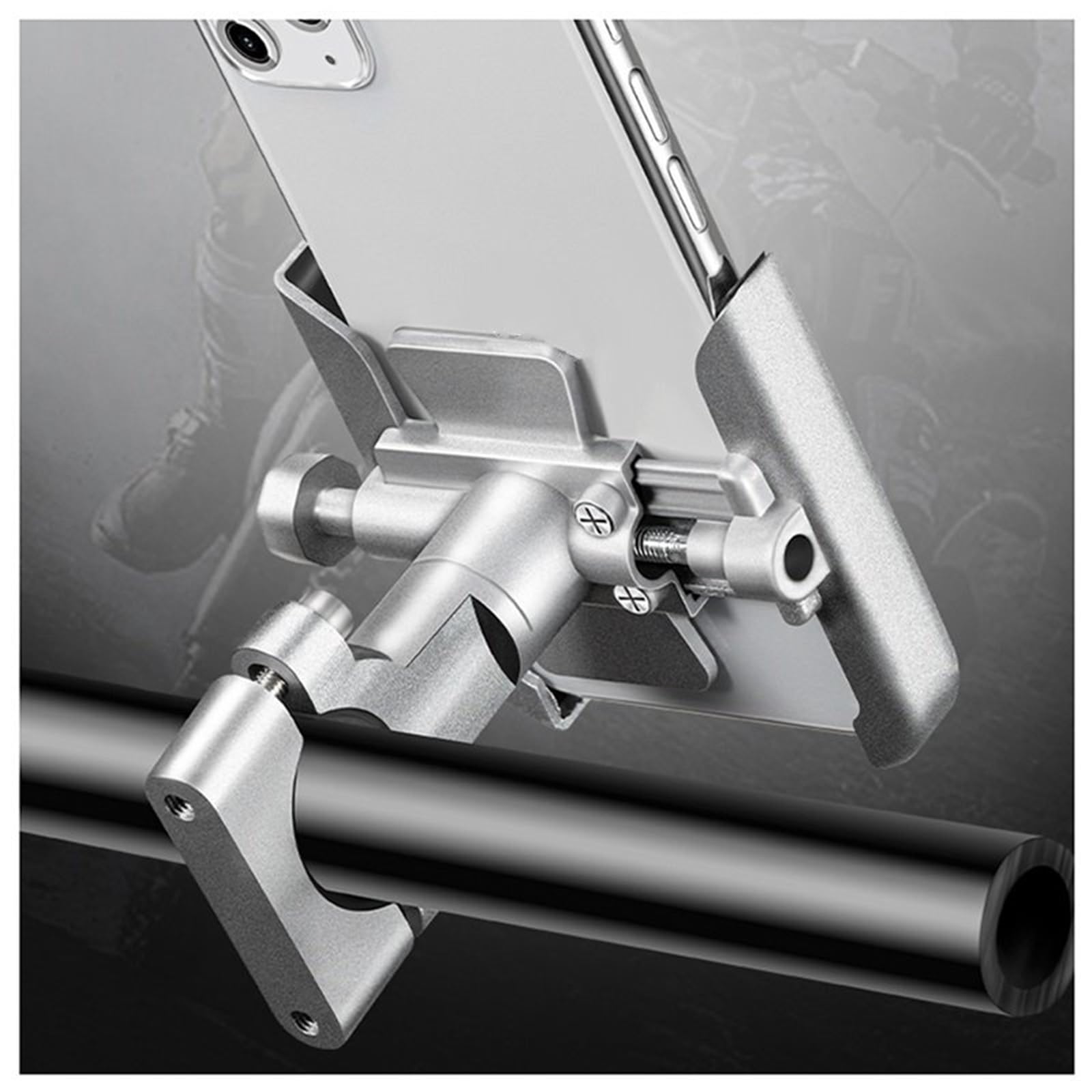 Navigatiebeugel Voor Motor – Past Op Silver Wing 400/600 – CNC-aluminium Stuurbeugel Voor Smartphone Of GPS – Zilver – Waterbestendig En Stabiel