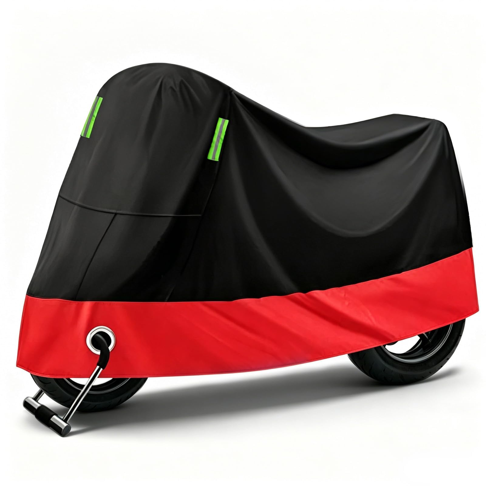 Cubierta para Scooter de Motor,(245 cm x 105 cm) (Negro Rojo) | Cubierta de Moto Impermeable,Funda para Motocicleta, Lona para Motocicleta, Impermeable, Resistente al Invierno