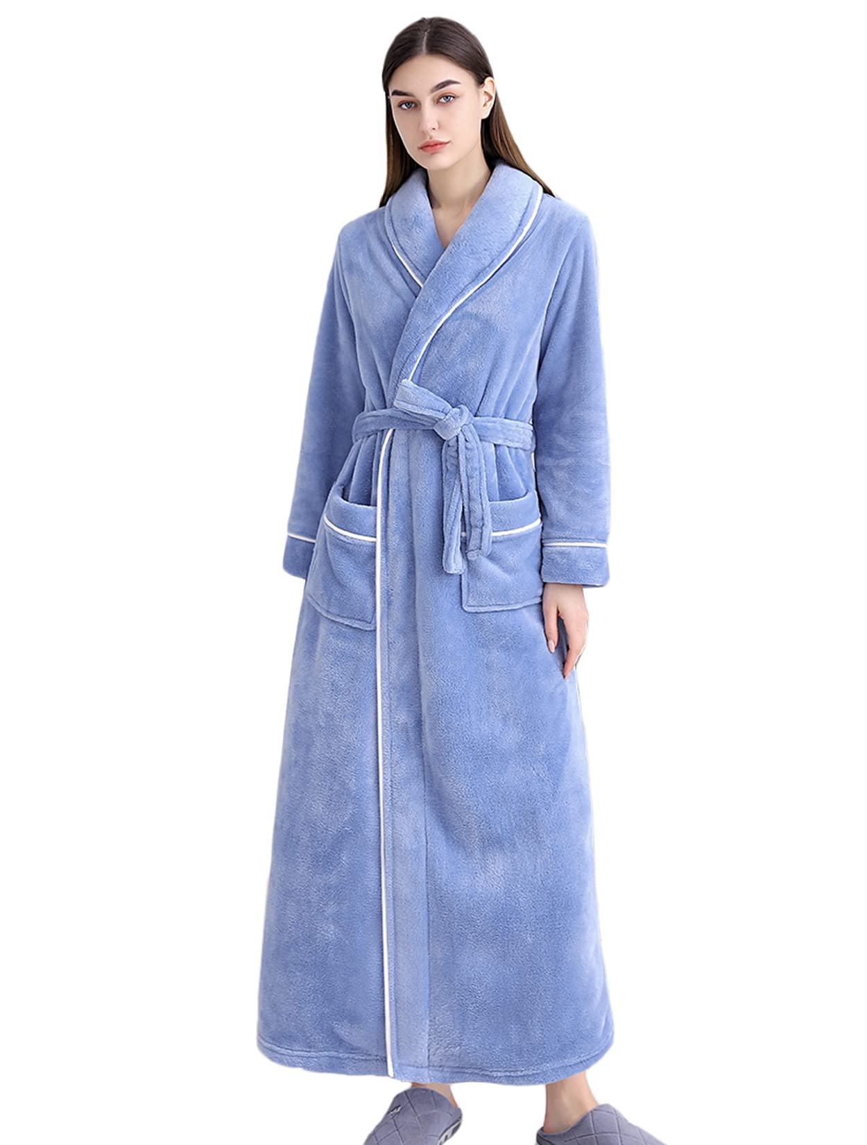 Accappatoio da donna in pile soffice accappatoio in peluche per donna perfetto abbigliamento da salotto